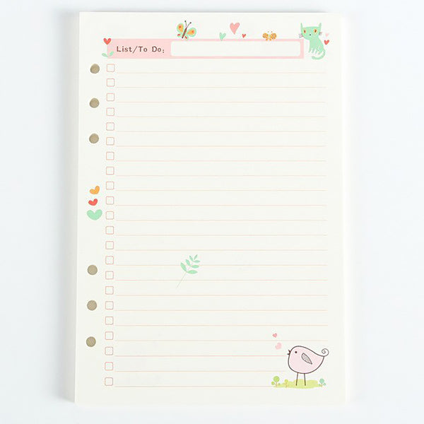 A5 Pastel Filler Paper for Spiral Notebook