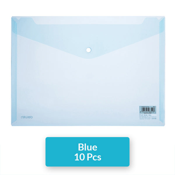 Clear Envelope A4 Document Folder Pack with Snap Button