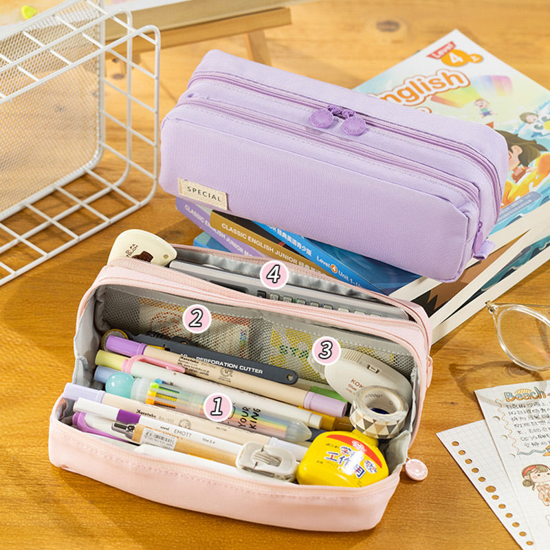 Flip Drawer Double Sided Zipper Pencil Case