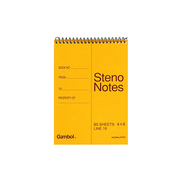 KOKUYO Gambol Steno Notes Top Spiral Bound Notebook Lined, A5/A6