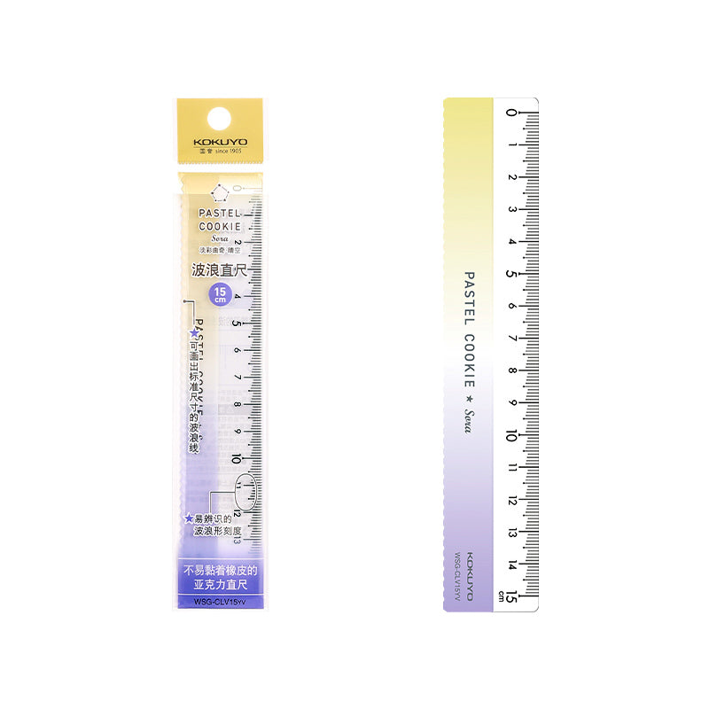 Kokuyo Pastel Cookie Ruler - 15 cm - Green Pink Gradient — Stationery Pal