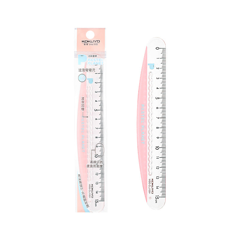 Kokuyo Pastel Cookie Ruler - 15 cm - Yellow Pink Gradient