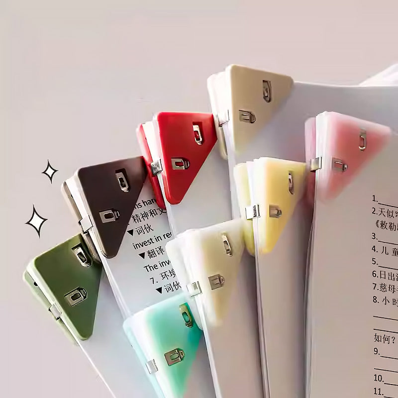 KOKUYO Triangle Corner Paper Clip 4Pcs Set