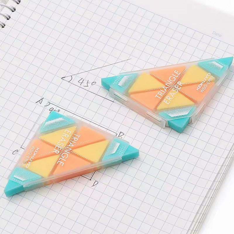 KOKUYO Triangle Eraser Pastel Cookies Colors 2 Pcs Pack