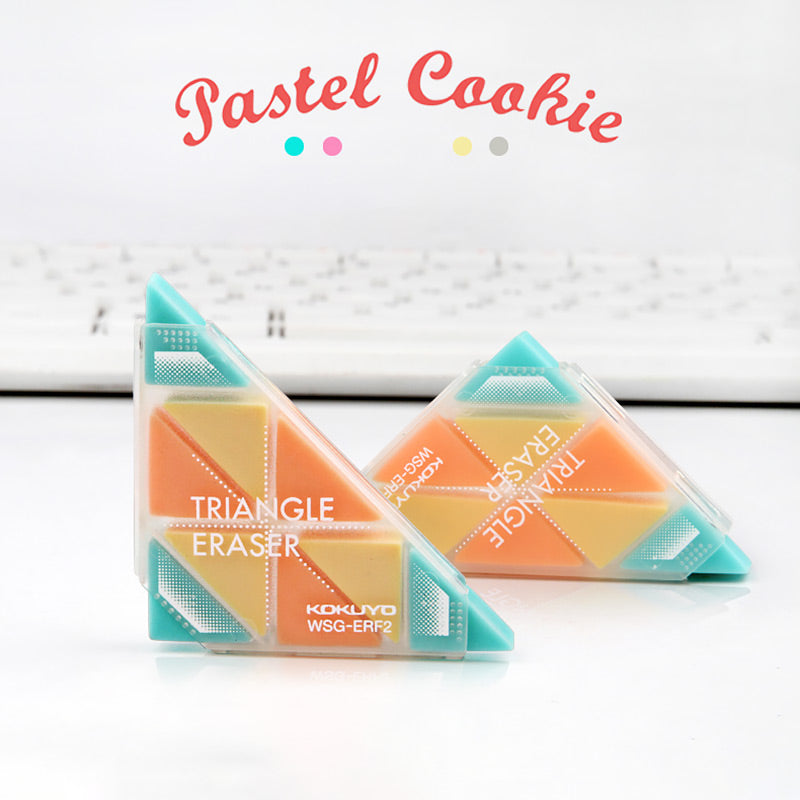 KOKUYO Triangle Eraser Pastel Cookies Colors 2 Pcs Pack