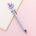 Kawaii Multicolor Ballpoint Pens 6-in-1, Unicorn on Moon / Pale Blue