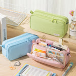 Large Flip Drawer Double Sided Zipper Rectangular Pencil Case — A Lot Mall