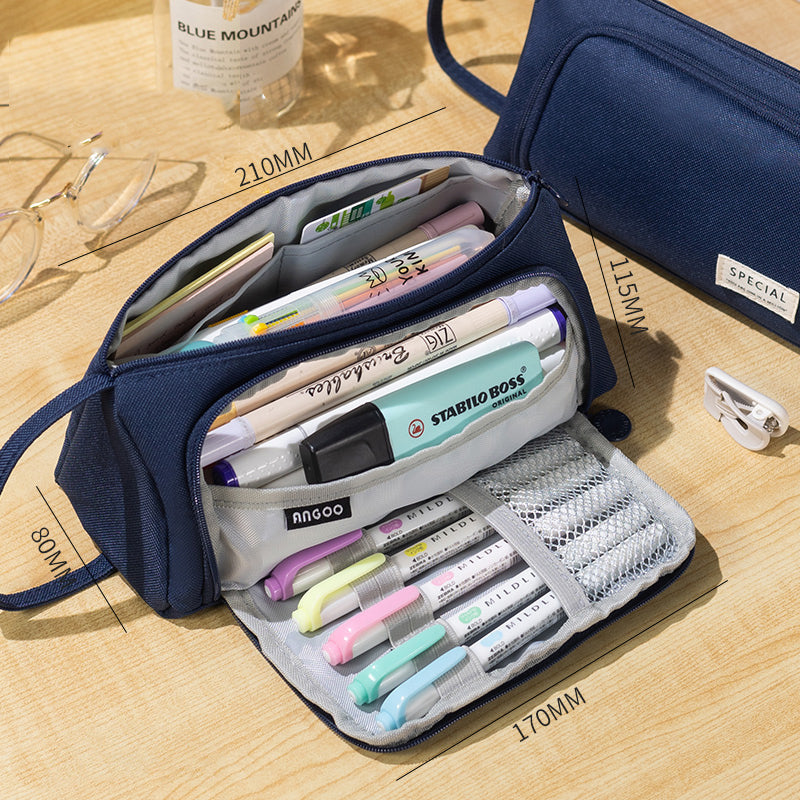 Elizabeth Stylish Grid Mesh Pencil Pen Case With Zipper Clear Makeup Color  Pouch & Transparent Cosmetics Bag For Kids & Teen Girls - Purple 