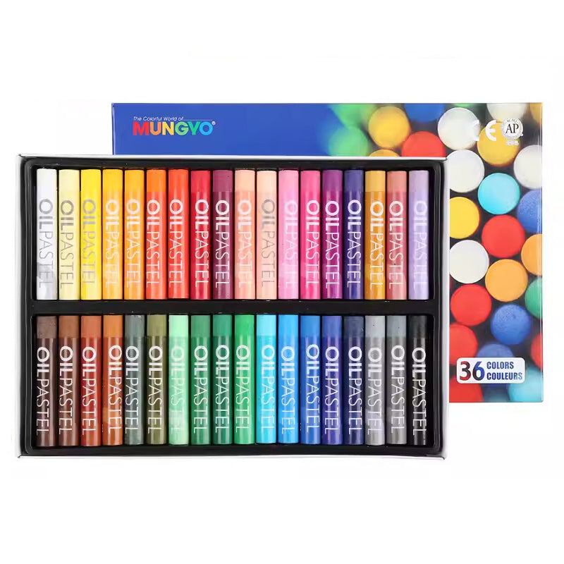 MUNGYO Oil Pastels in Assorted Colours - 11 x 70 mm (Pack of 48
