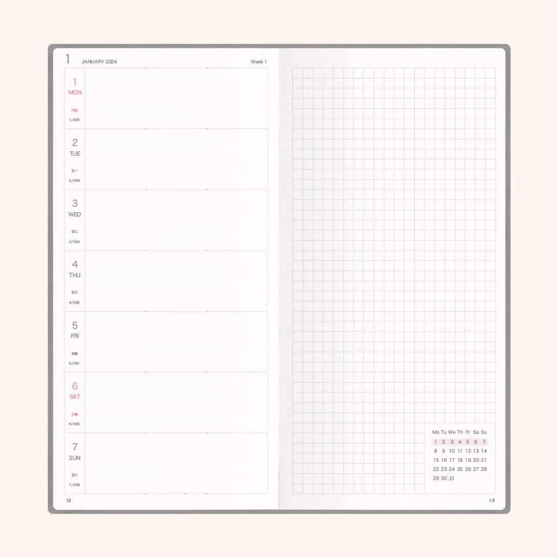 2024 A7 Mini Portable Agenda Book Diary Weekly Planner Notebooks