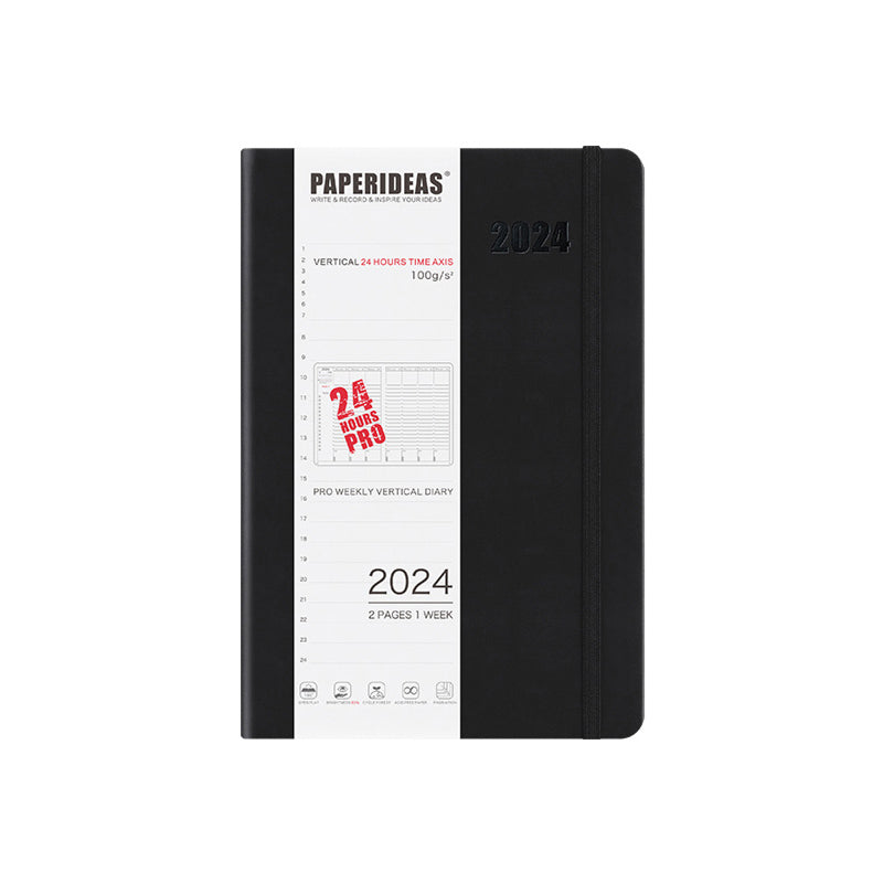 Hard Binding Black Pages Paper Diary, For Daily Notes, Paper Size