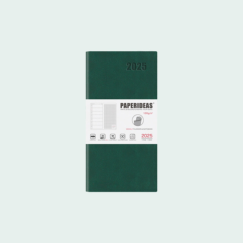 PAPERIDEAS 2025 48K Hardcover / Softcover Weekly Planner Notebook