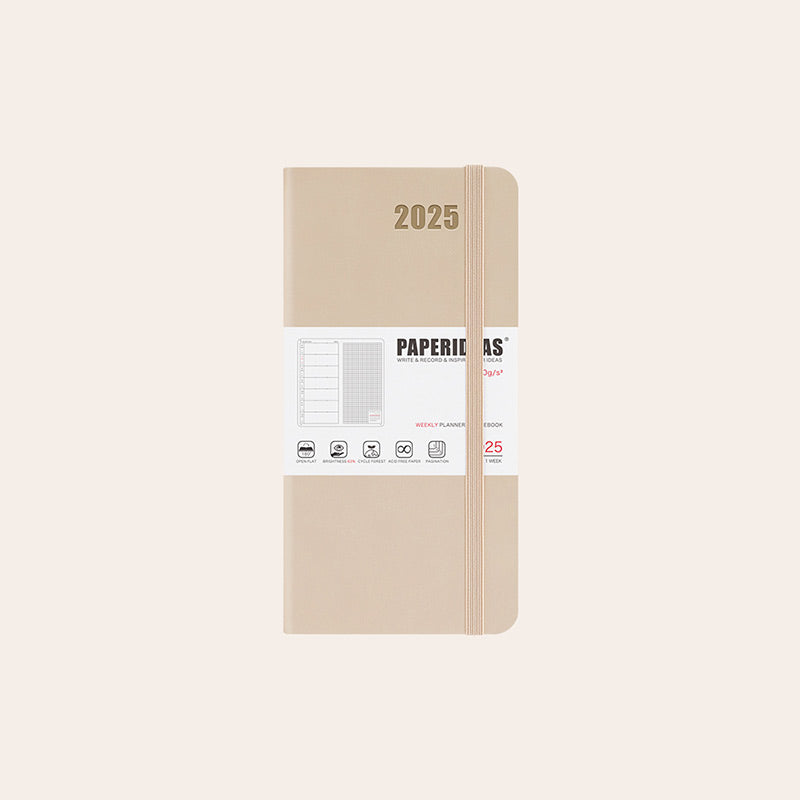 PAPERIDEAS 2025 48K Hardcover / Softcover Weekly Planner Notebook