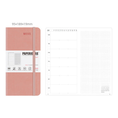 PAPERIDEAS 48K Hardcover / Softcover Weekly Planner Notebook, Pink / Hardcover