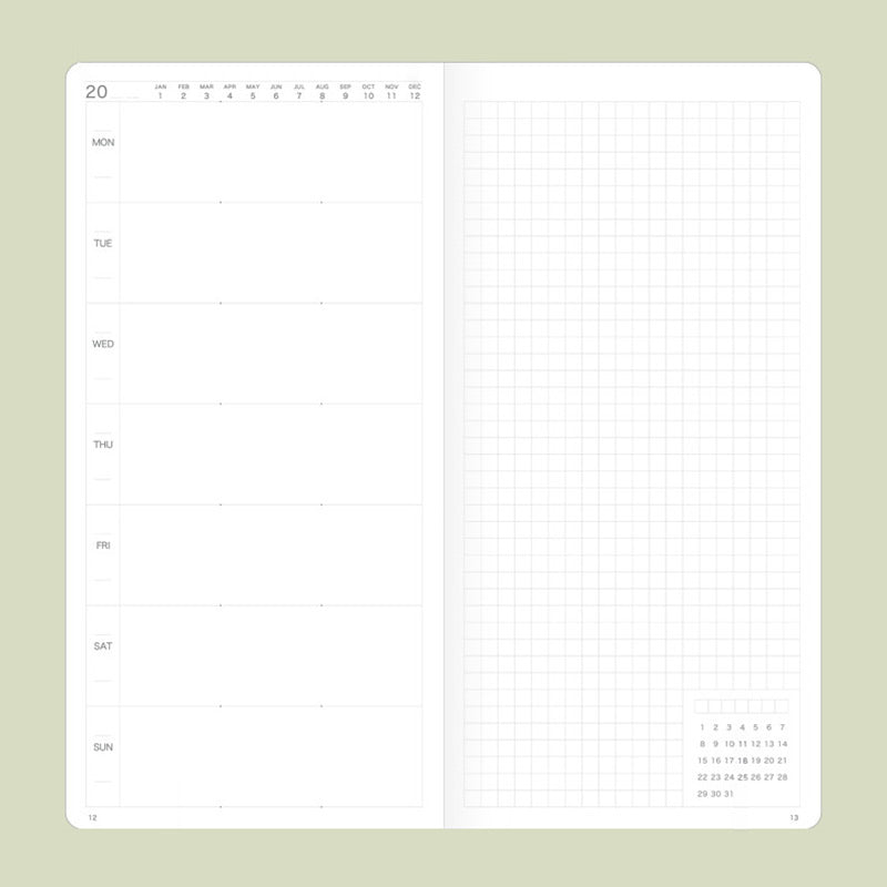 PAPERIDEAS 48K Hardcover / Softcover Weekly Planner Notebook