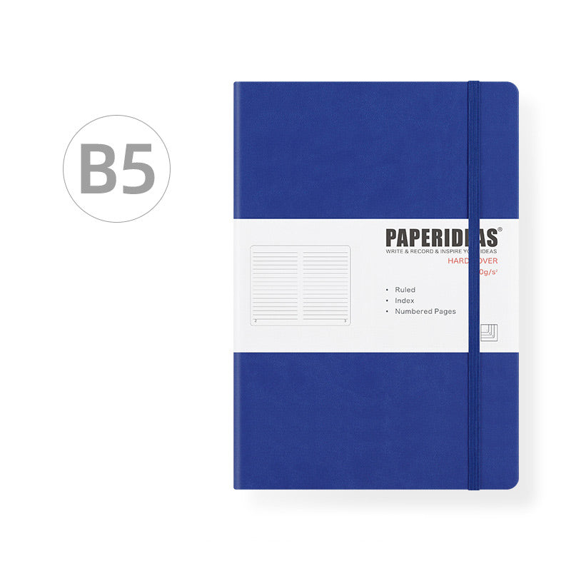 PAPERIDEAS B5 Hard Cover Journal Notebook, Blue / Gridded