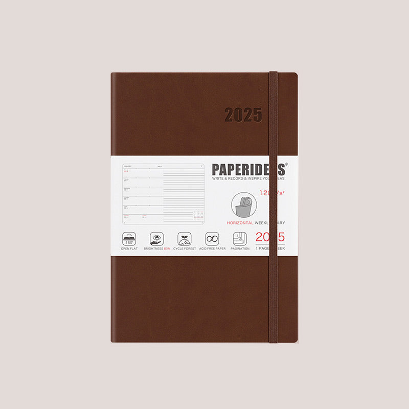 PAPERIDEAS 2025 A5 Hardcover / Softcover Daily Planner Notebook