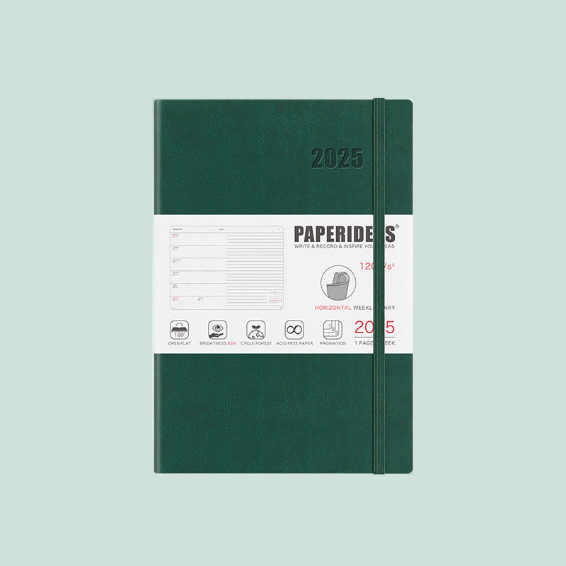 PAPERIDEAS 2025 A5 Hardcover / Softcover Daily Planner Notebook