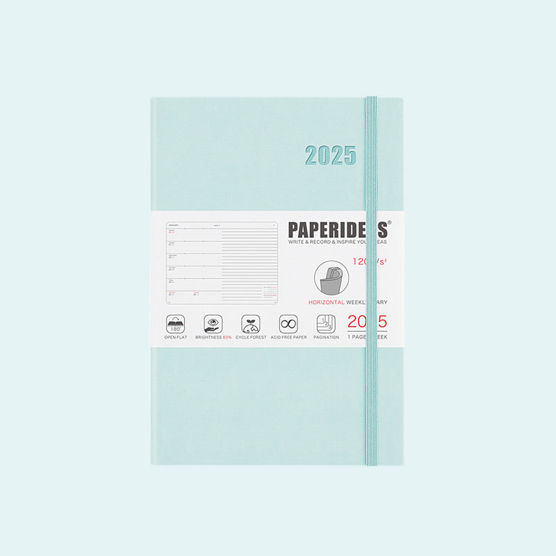 PAPERIDEAS 2025 A5 Hardcover / Softcover Daily Planner Notebook