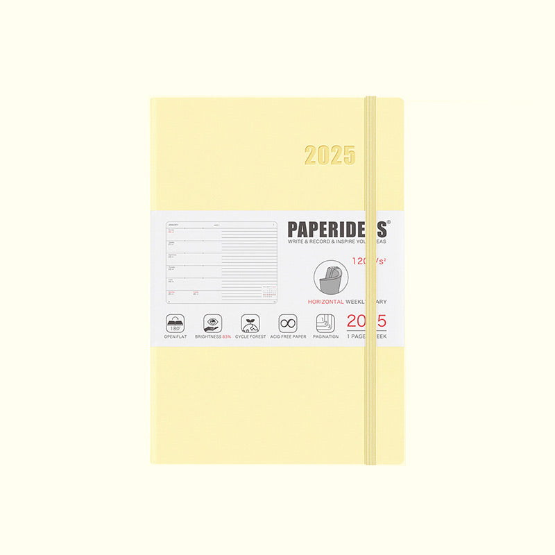 PAPERIDEAS 2025 A5 Hardcover / Softcover Daily Planner Notebook