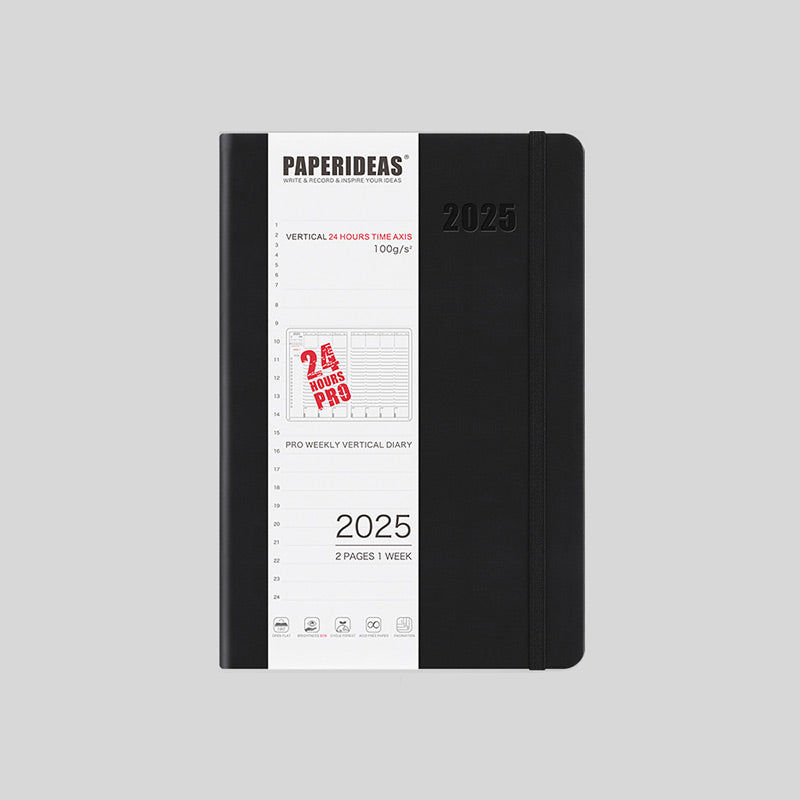 PAPERIDEAS 2025 A5 Hardcover / Softcover Daily Planner Notebook