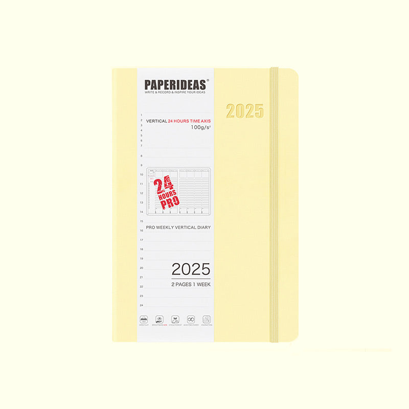 PAPERIDEAS 2025 A5 Hardcover / Softcover Daily Planner Notebook