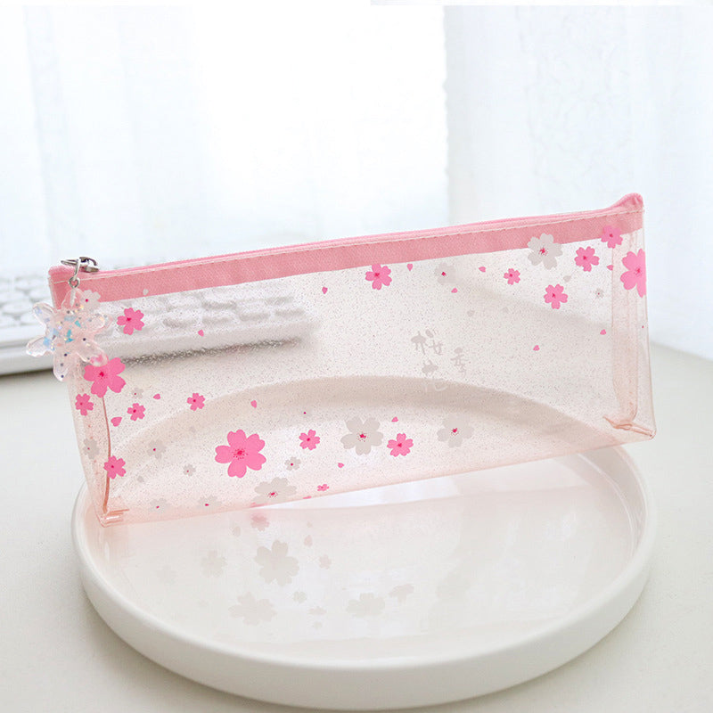 Pinky Sakura Blossom Translucent Pencil Case