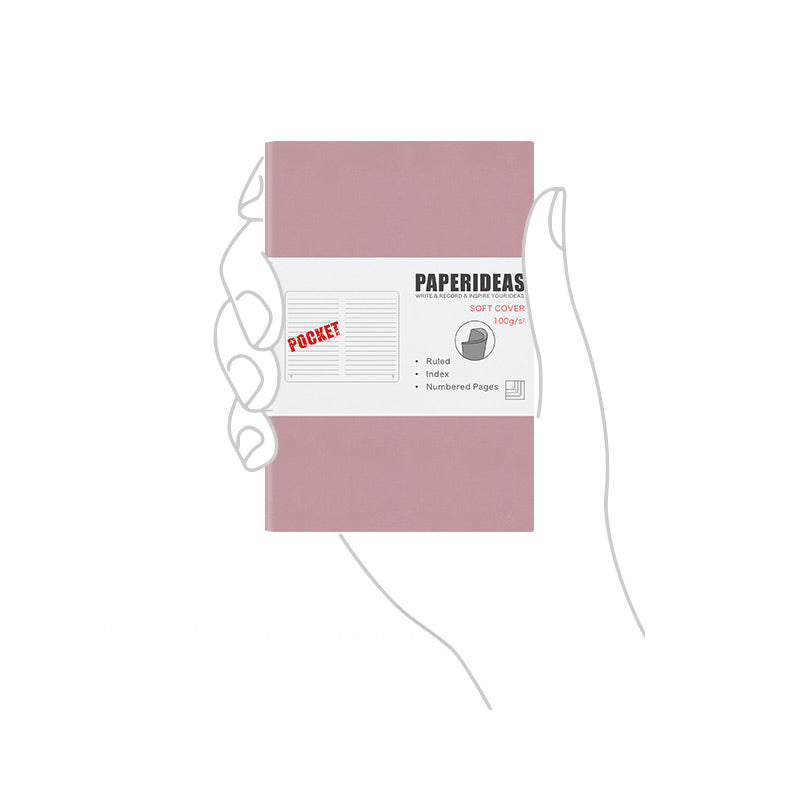 PAPERIDEAS Pocket Softcover / Hardcover A6 Notebook (Dotted/Grid/Lined), Deep Pink / Dotted / Softcover