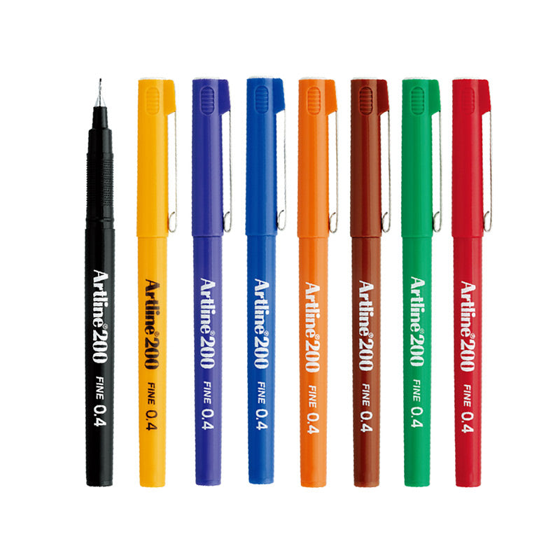 Shachihata Artline 200 Fine Pen 0.4mm 20 Colors