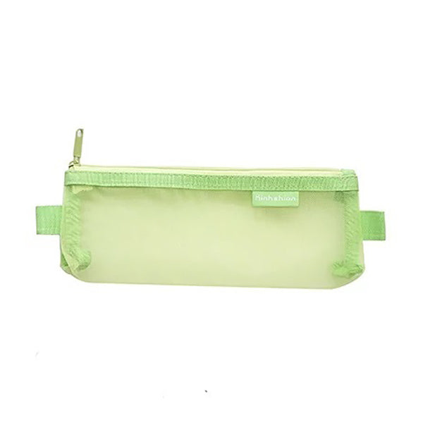 Transparent Mesh Zipper Pencil Case