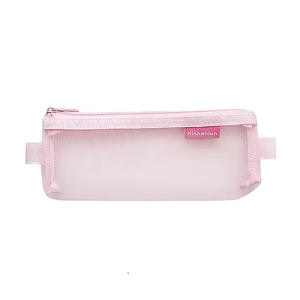 Transparent Mesh Zipper Pencil Case