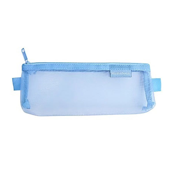 Transparent Mesh Zipper Pencil Case