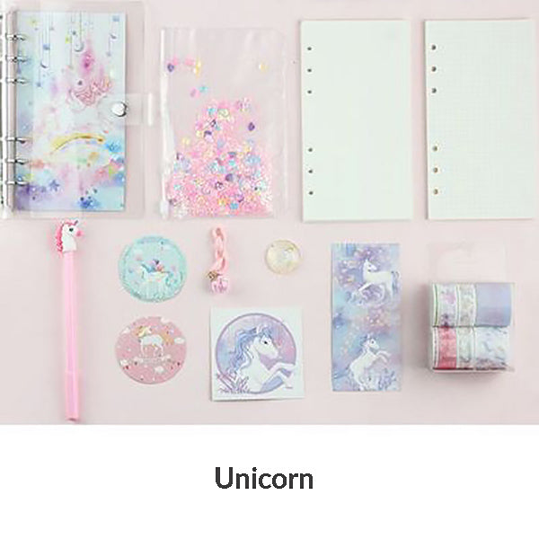 Unicorn Loose Leaf Notebook Binder Bundle