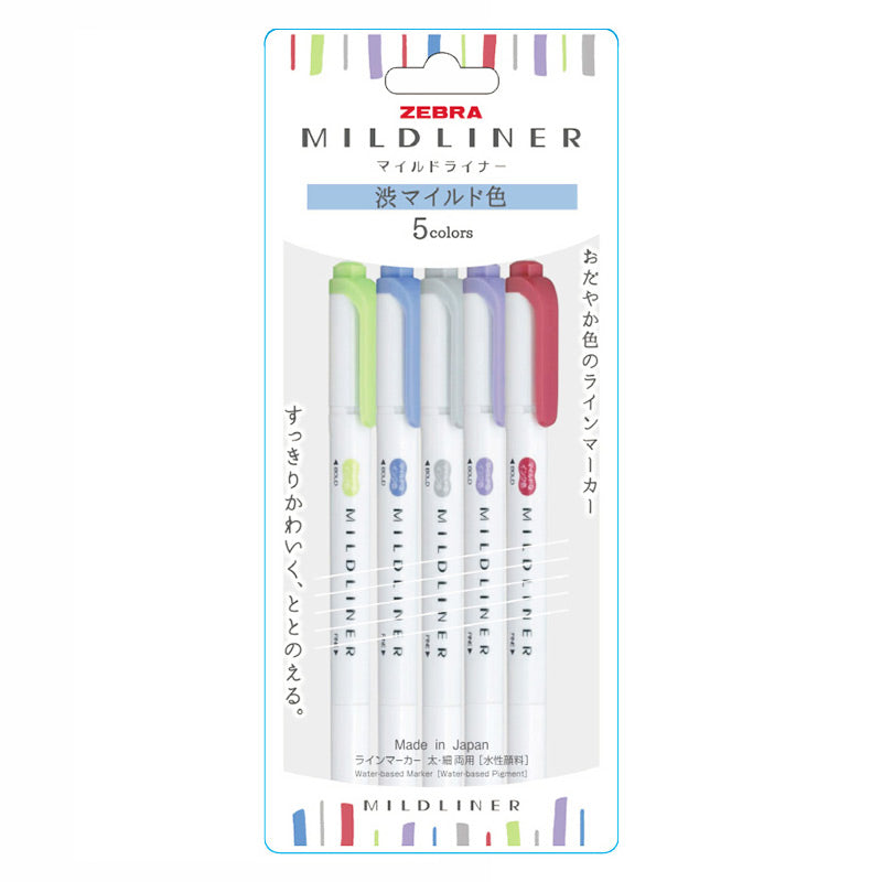 Zebra Mildliner Double Ended Highlighters Fine Bold 3 / 4 / 5 / 25 Colors Set