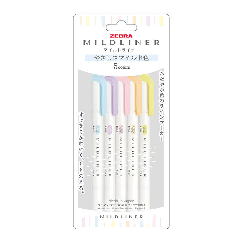 Zebra Mildliner Double Ended Highlighters Fine Bold 3 / 4 / 5 / 25 Colors Set