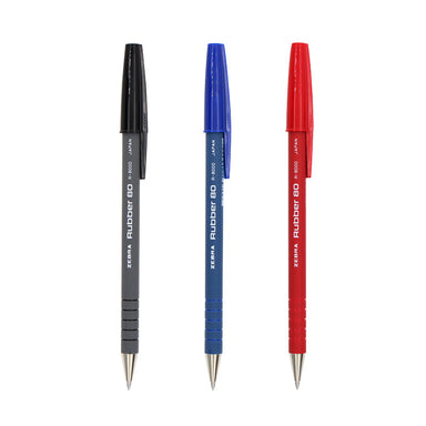 Zebra Rubber 80 R-8000 Ballpoint Pen 0.7mm 3 Colors 1 / 3 Pcs Pack