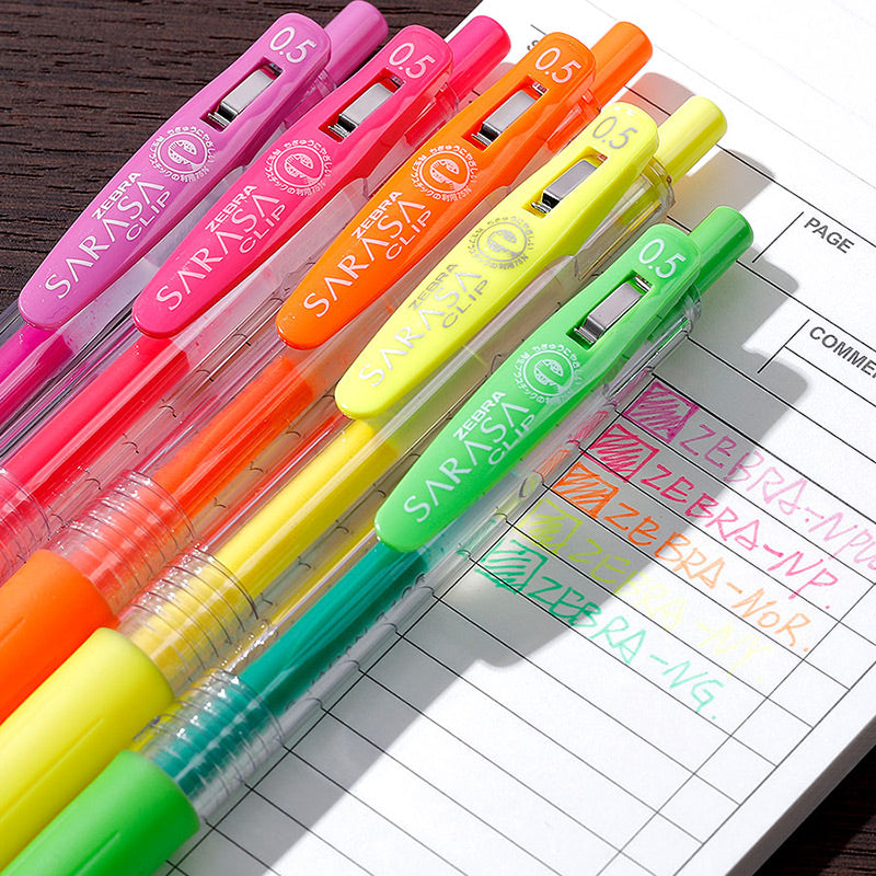 Zebra Sarasa Clip Retractable Gel Ink Pen 0.5mm 5 / 10 Colors Set