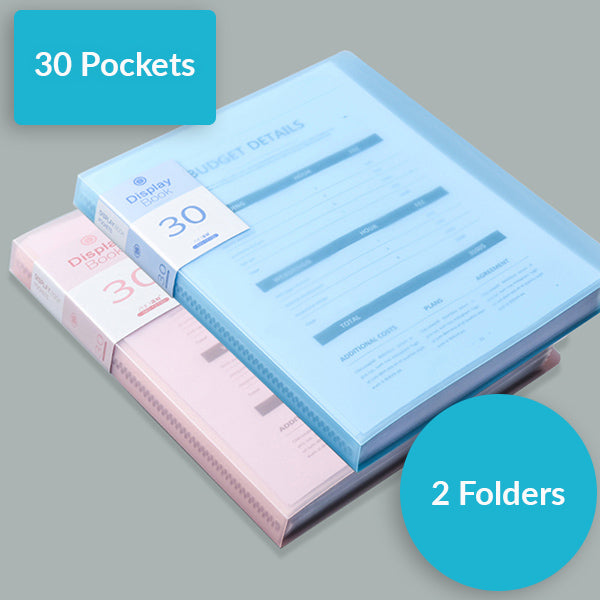 A4 Presentation Display Book 2 Folder Set 30/60/80/100 Pockets