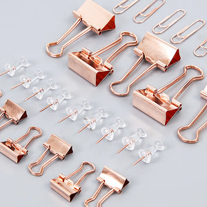 Binder Clip, Paper Clip, Push Pin 3-in-1 Mixture Set — A Lot Mall