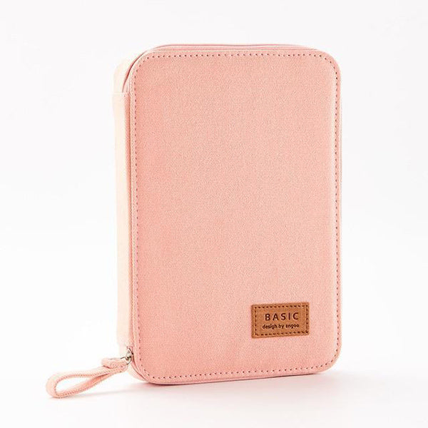 Canvas Zippered Large Stationery Organizer, Pink