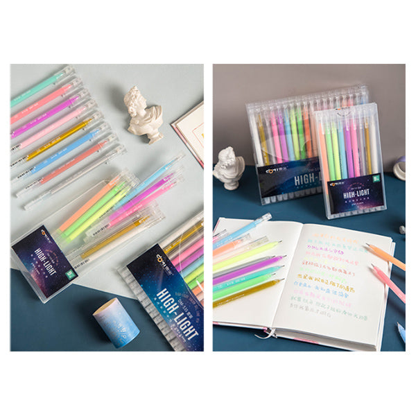 6/9 Colors Flash Gel Pen Press Neutral Pen Highlighter Pen - Temu