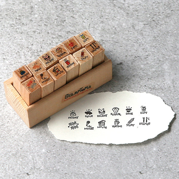Rubber Planner Stamps Set, Habit Tracker Stamps,book Stamps for