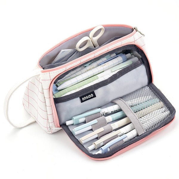 Extra-Wide Opening Multi-Compartments Pencil Case Pouch — A Lot Mall
