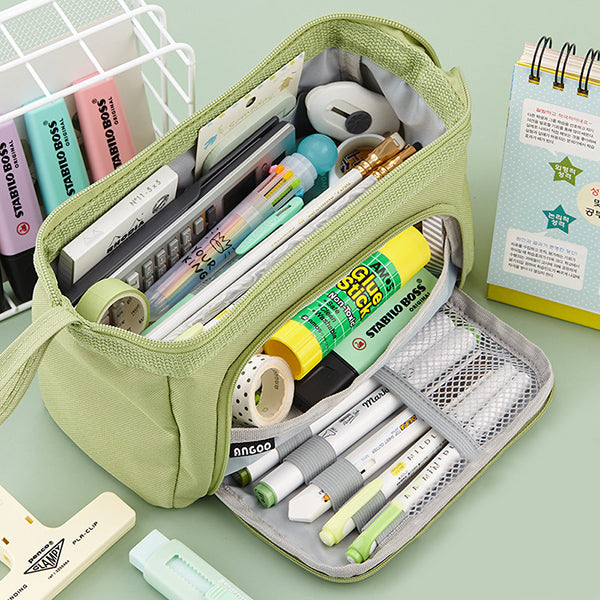  CICIMELON Large Capacity Pen Pencil Case with 4 Compartments,  Multi-Slot Pencil Pouch Bag Aesthetic School Supplies Organizer for Teens  Adults (Mint Green) : Office Products