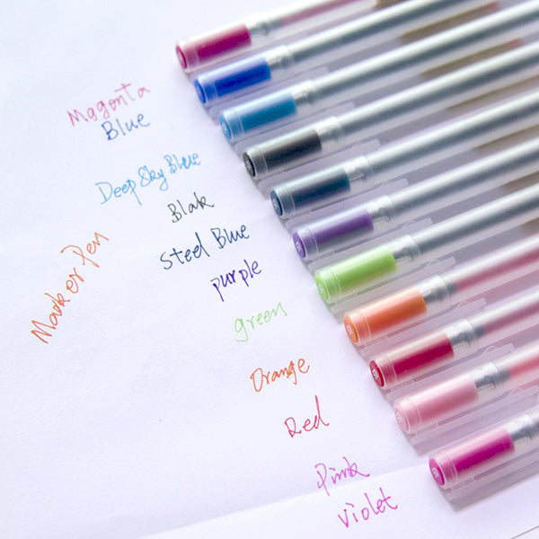  MUJI Gel Ink Ballpoint Pens [0.5mm] 9-colors Pack : Office  Products