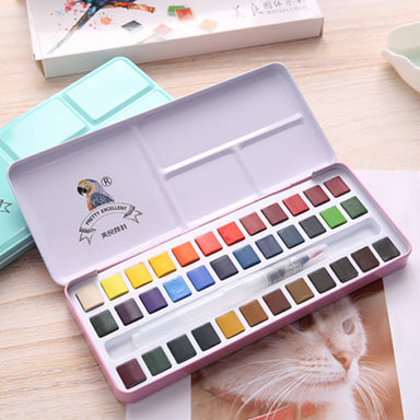 MeiLiang Watercolor Paint Set, 36 Vivid Colors in Pocket Box with Arrtx  Metallic Paint Pens 18 Colors Metallic Brush Marker