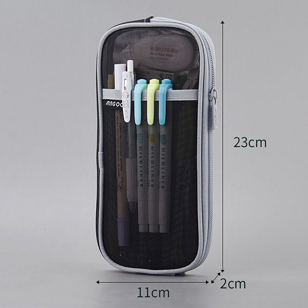 Case•It The Clear Case XL, Large PVC Transparent Zipper Pencil