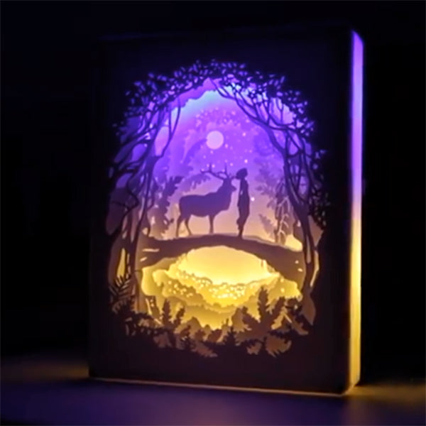 How to make Paper Cut Light box Spirited Away with color paper