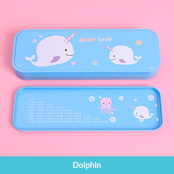 Pastel Color Cartoon Two Layers Metal Pencil Box Bundle — A Lot Mall
