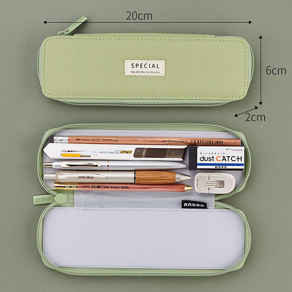 Pastel Zippered Simplest Slim Pencil Case